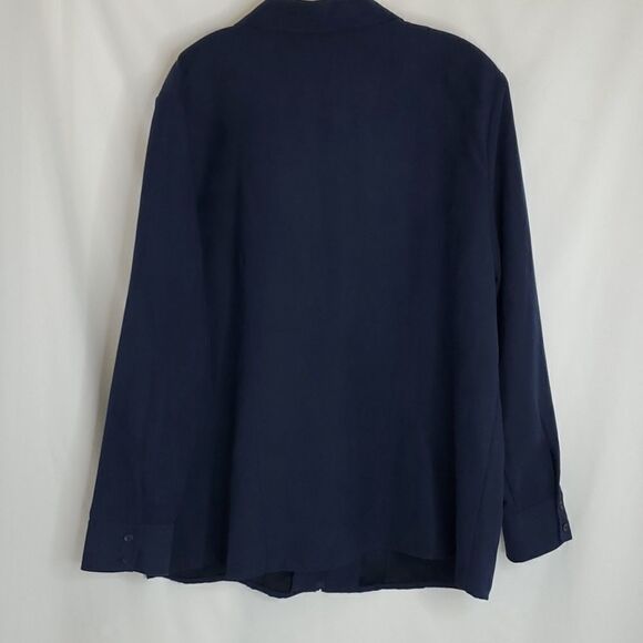 New 2X Faux Micro Suede Navy Blue SHACKET shirt full zip JACKET 2 X SONOMA NWT - Picture 6 of 12
